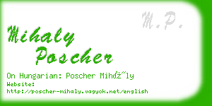 mihaly poscher business card